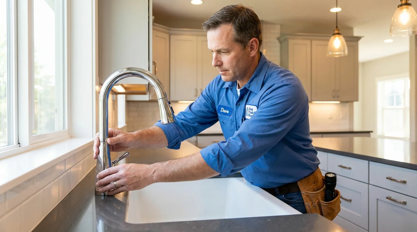 Kitchen faucet installation by Johns Plumbing LLC in Broadview